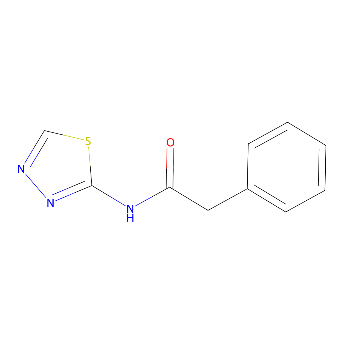 2-phenyl-N-(1,3,4-thiadiazol-2-yl)acetamide molecular structure, CAS 84954-79-0