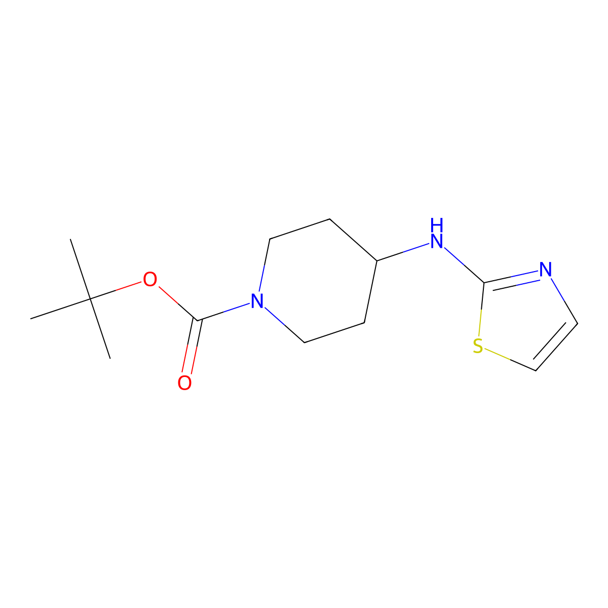 tert-Butyl 4-(thiazol-2-ylamino)piperidine-1-carboxylate molecular structure, CAS 849546-65-2