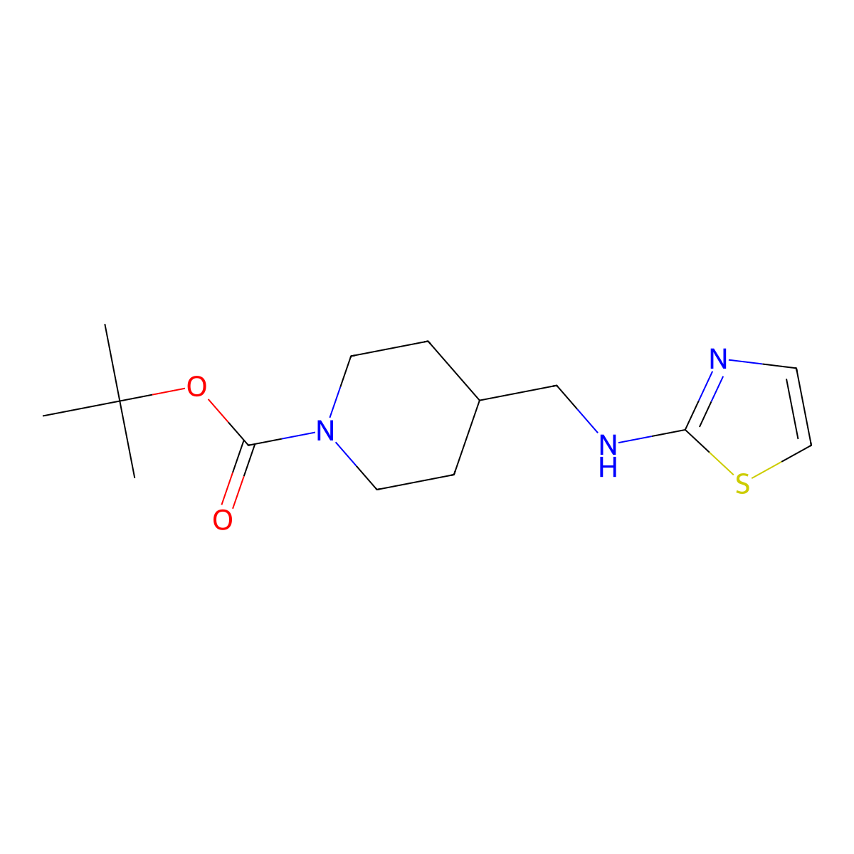tert-Butyl 4-((thiazol-2-ylamino)methyl)piperidine-1-carboxylate molecular structure, CAS 849547-12-2