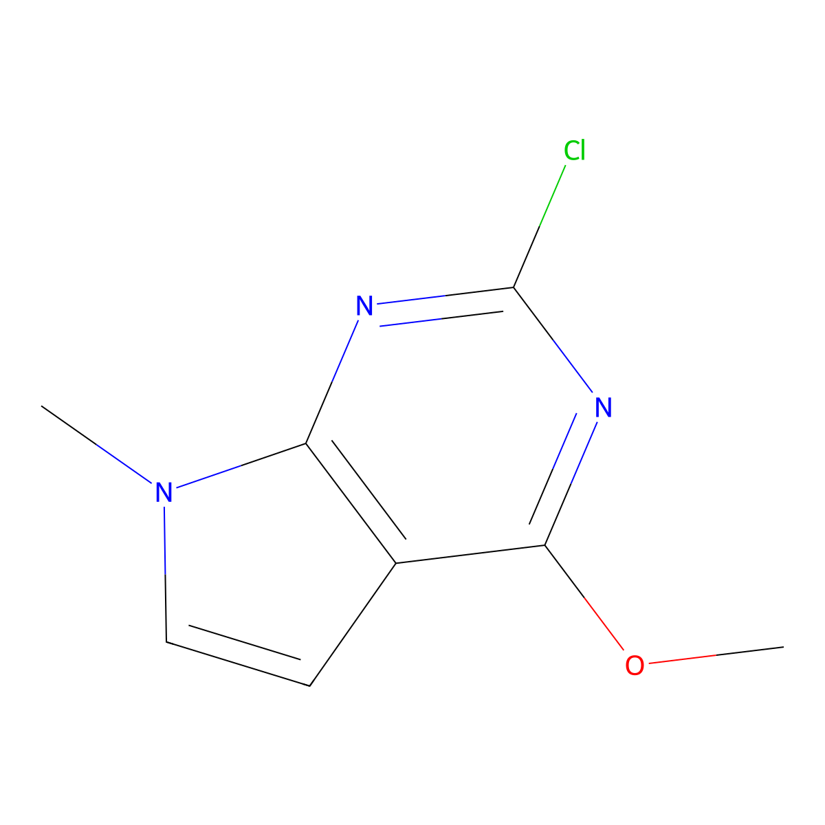 2-Chloro-4-methoxy-7-methyl-7H-pyrrolo[2,3-d]pyrimidine molecular structure, CAS 84955-34-0