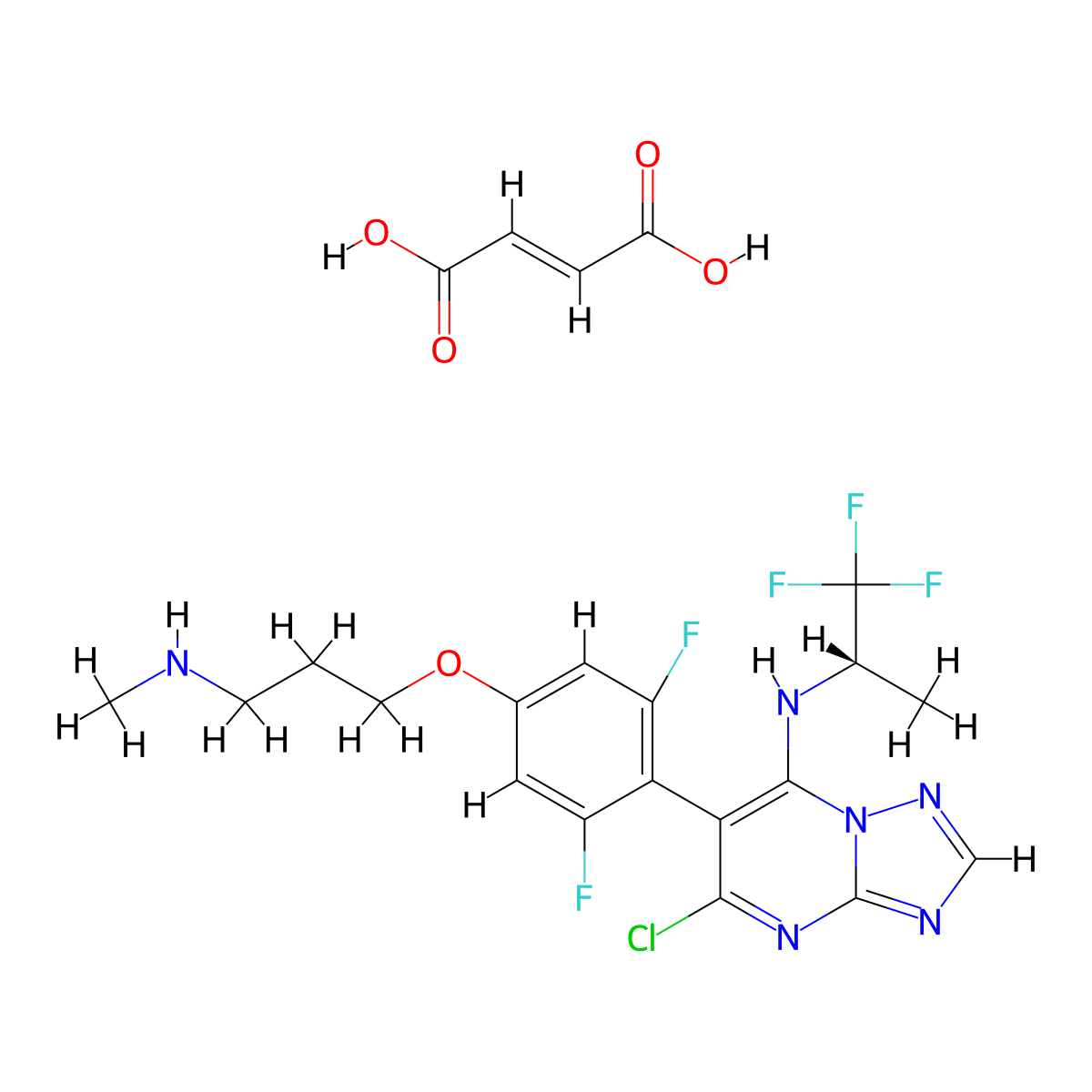 Cevipabulin fumarate anhydrous molecular structure, CAS 849550-67-0