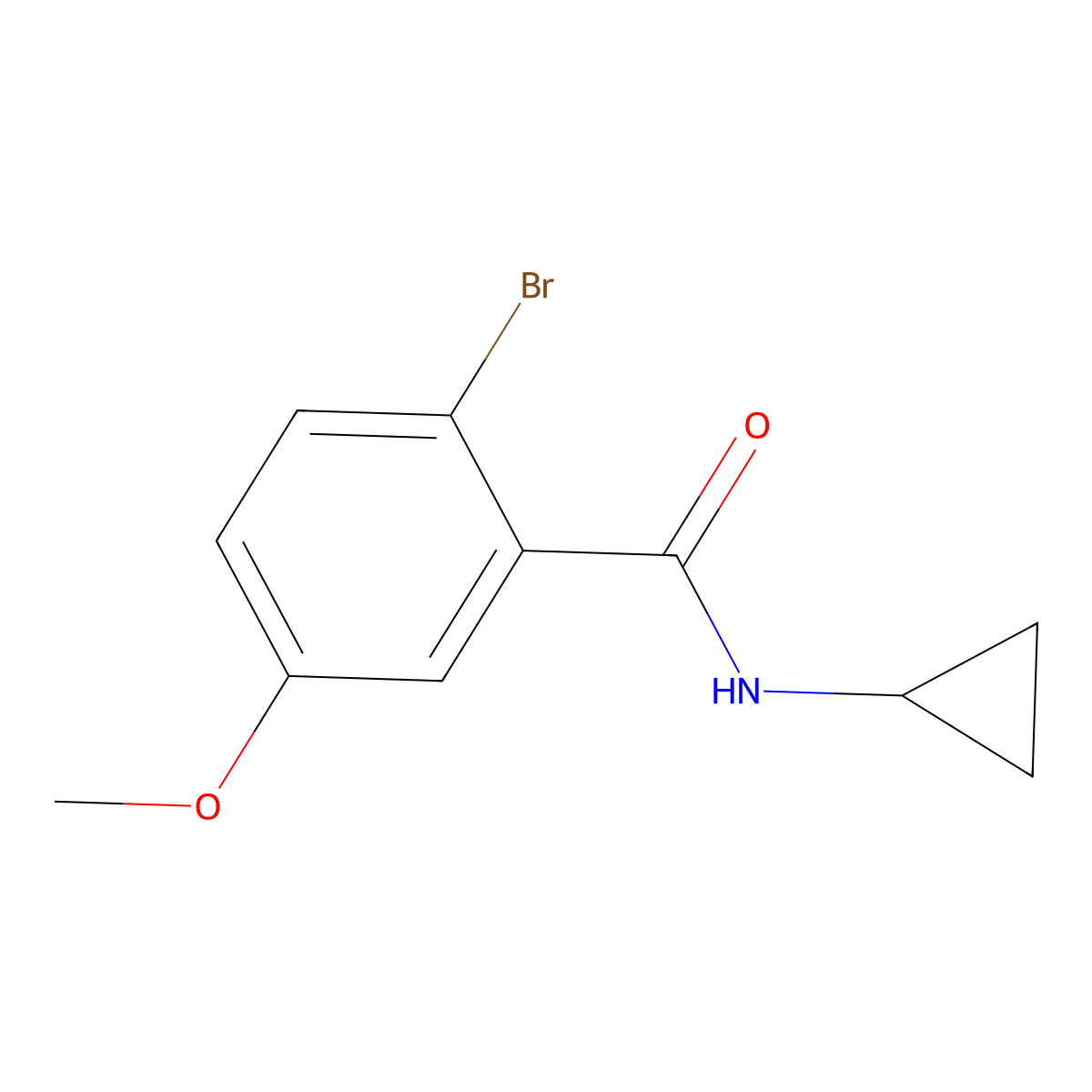 2-bromo-N-cyclopropyl-5-methoxybenzamide molecular structure, CAS 849552-47-2