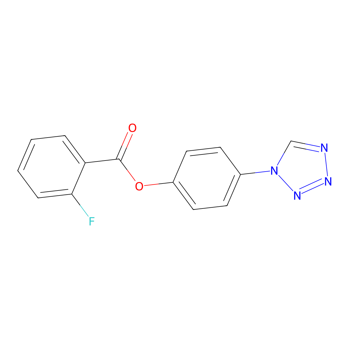 4-(1H-tetrazol-1-yl)phenyl 2-fluorobenzoate molecular structure, CAS 849552-70-1