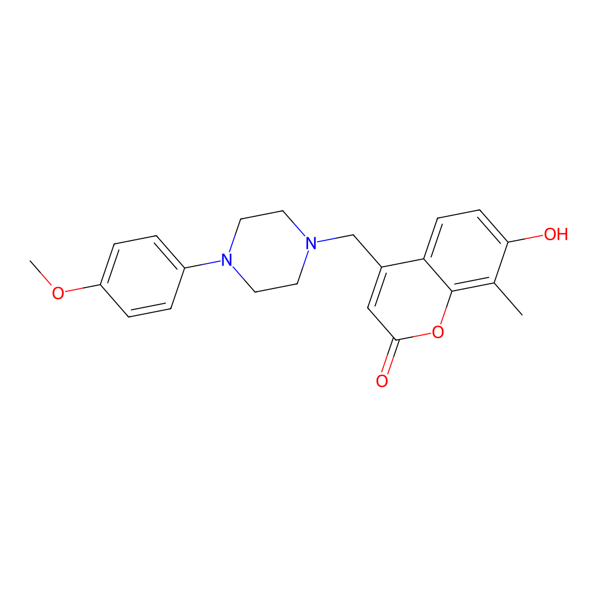 7-hydroxy-4-{[4-(4-methoxyphenyl)piperazin-1-yl]methyl}-8-methyl-2H-chromen-2-one molecular structure, CAS 849553-46-4