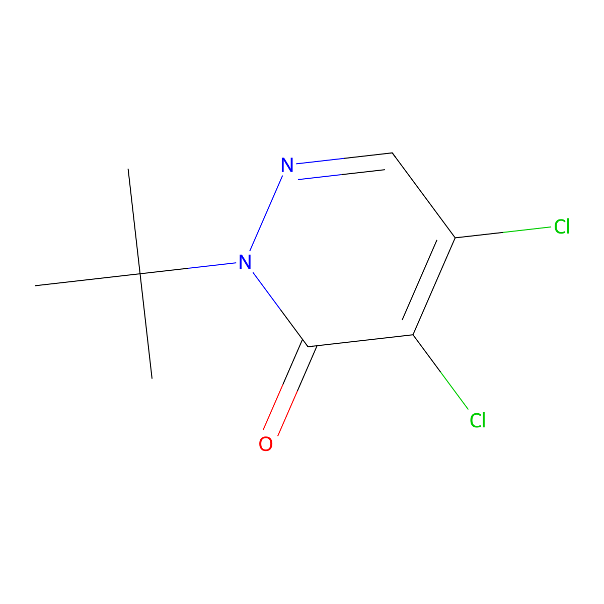 2-Tert-butyl-4,5-dichloro-2,3-dihydropyridazin-3-one molecular structure, CAS 84956-71-8
