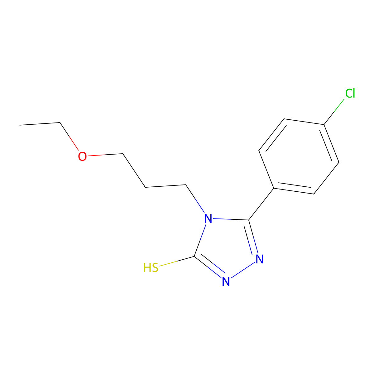 5-(4-chlorophenyl)-4-(3-ethoxypropyl)-4H-1,2,4-triazole-3-thiol molecular structure, CAS 849587-44-6