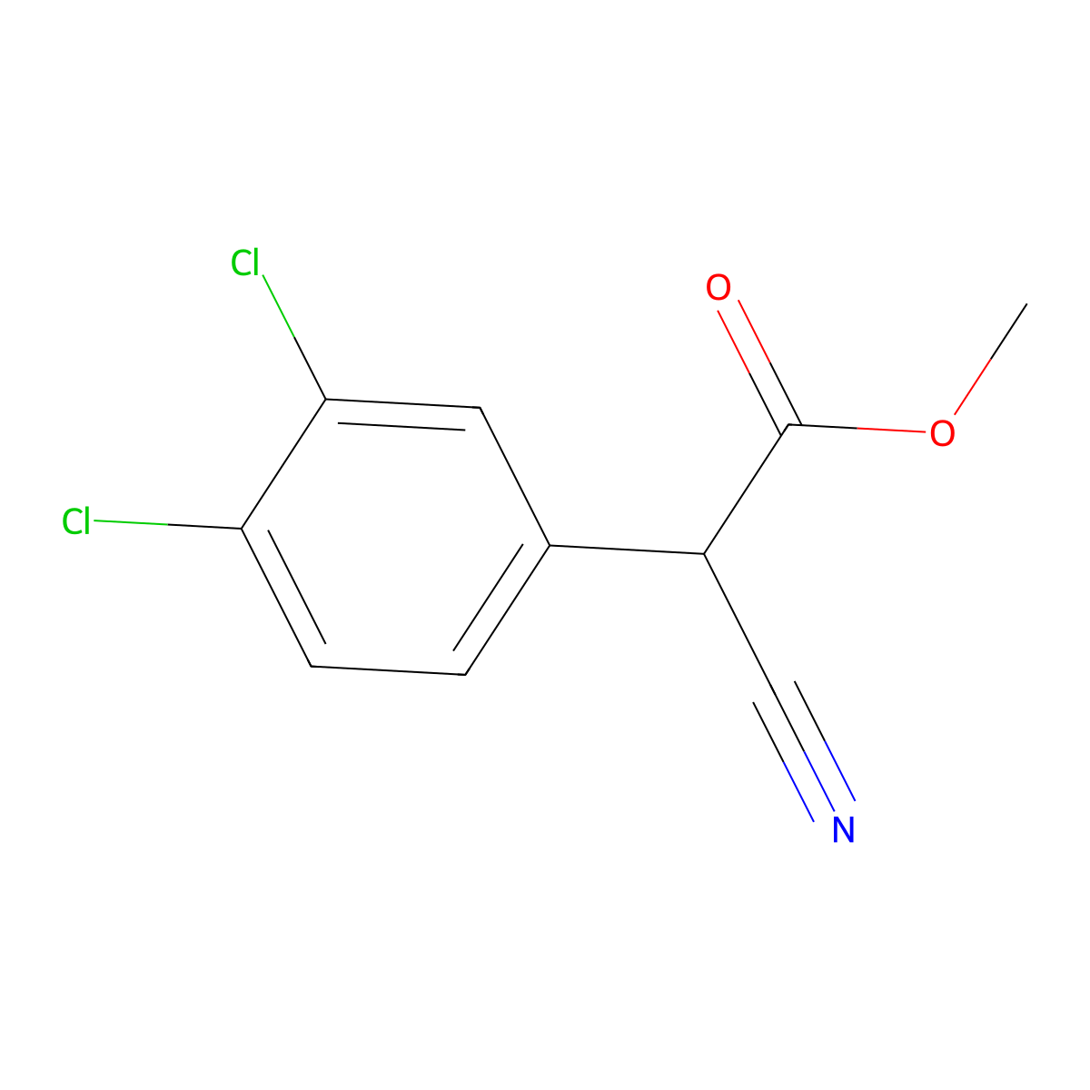 Methyl 2-cyano-2-(3,4-dichlorophenyl)acetate molecular structure, CAS 849589-04-4
