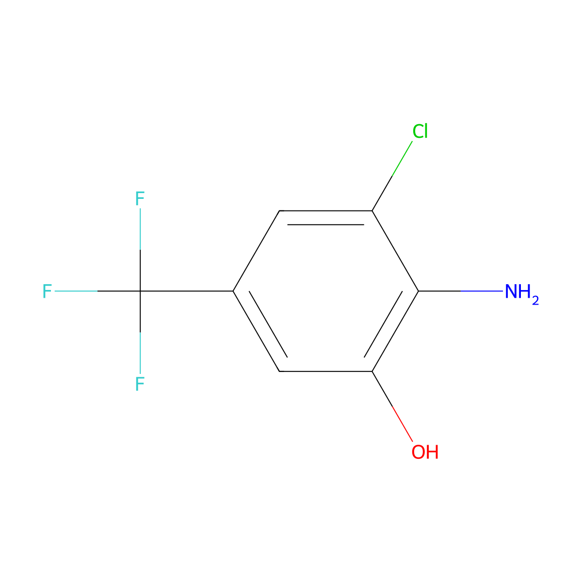2-Amino-3-chloro-5-(trifluoromethyl)phenol molecular structure, CAS 84960-10-1