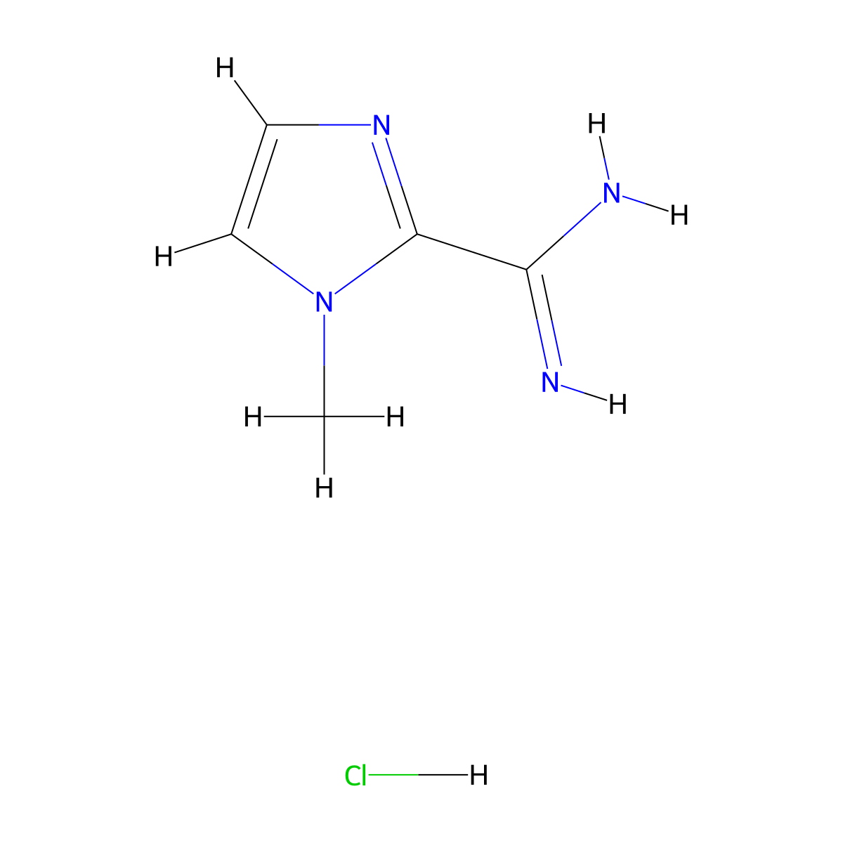1-methyl-1H-imidazole-2-carboximidamide hydrochloride molecular structure, CAS 849600-64-2