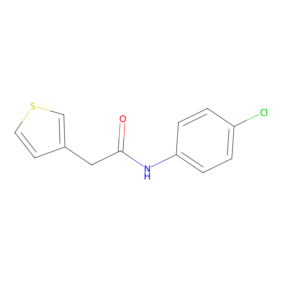 N-(4-chlorophenyl)-2-(thiophen-3-yl)acetamide molecular structure, CAS 849602-07-9