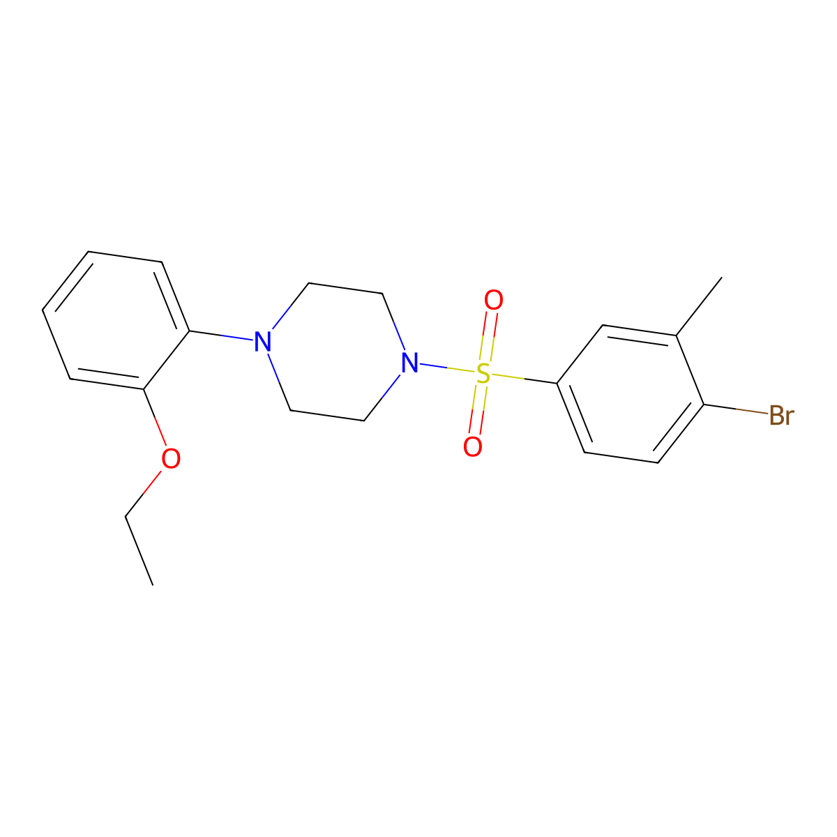 1-(4-Bromo-3-methylphenyl)sulfonyl-4-(2-ethoxyphenyl)piperazine molecular structure, CAS 849602-90-0