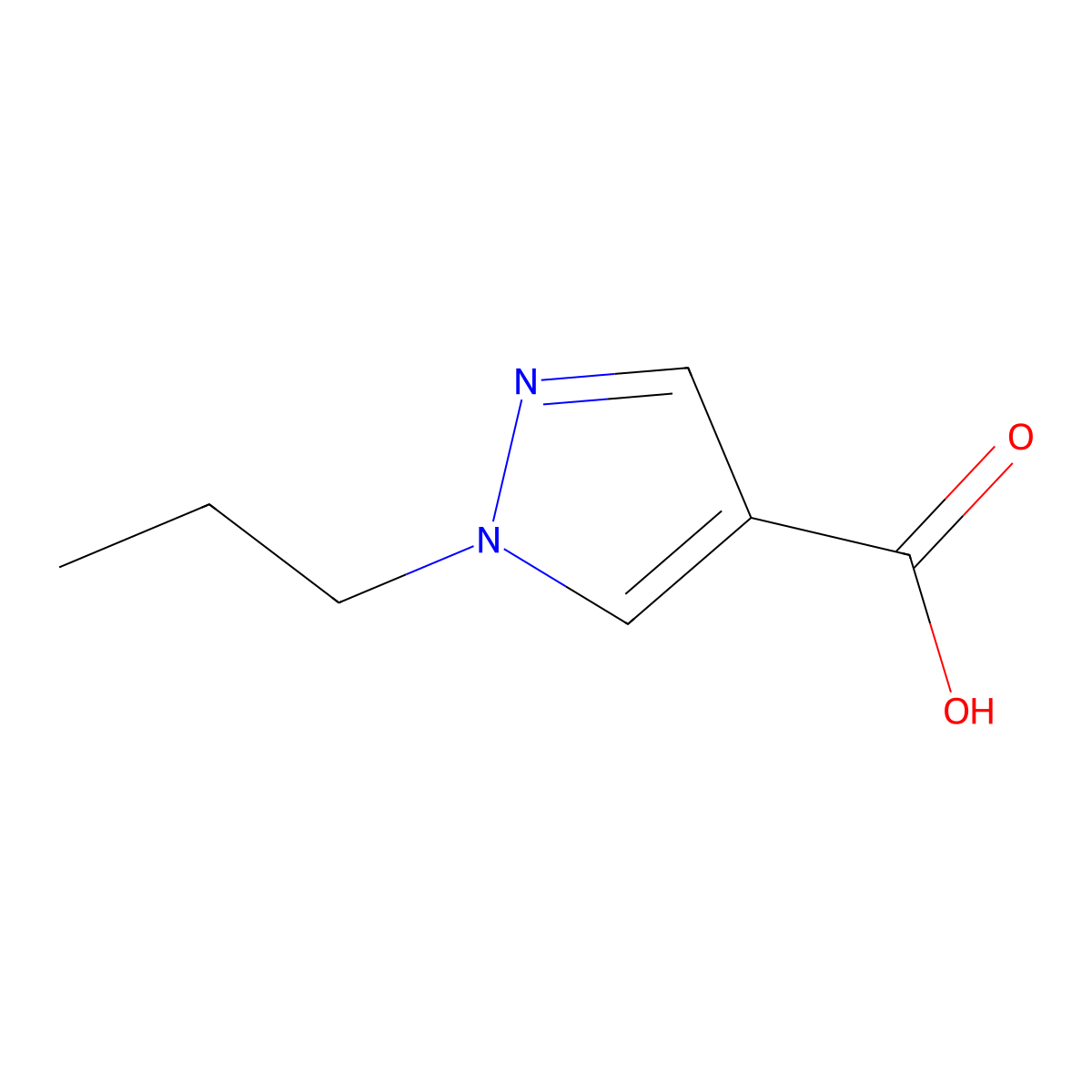 1-propyl-1H-pyrazole-4-carboxylic acid molecular structure, CAS 849612-71-1