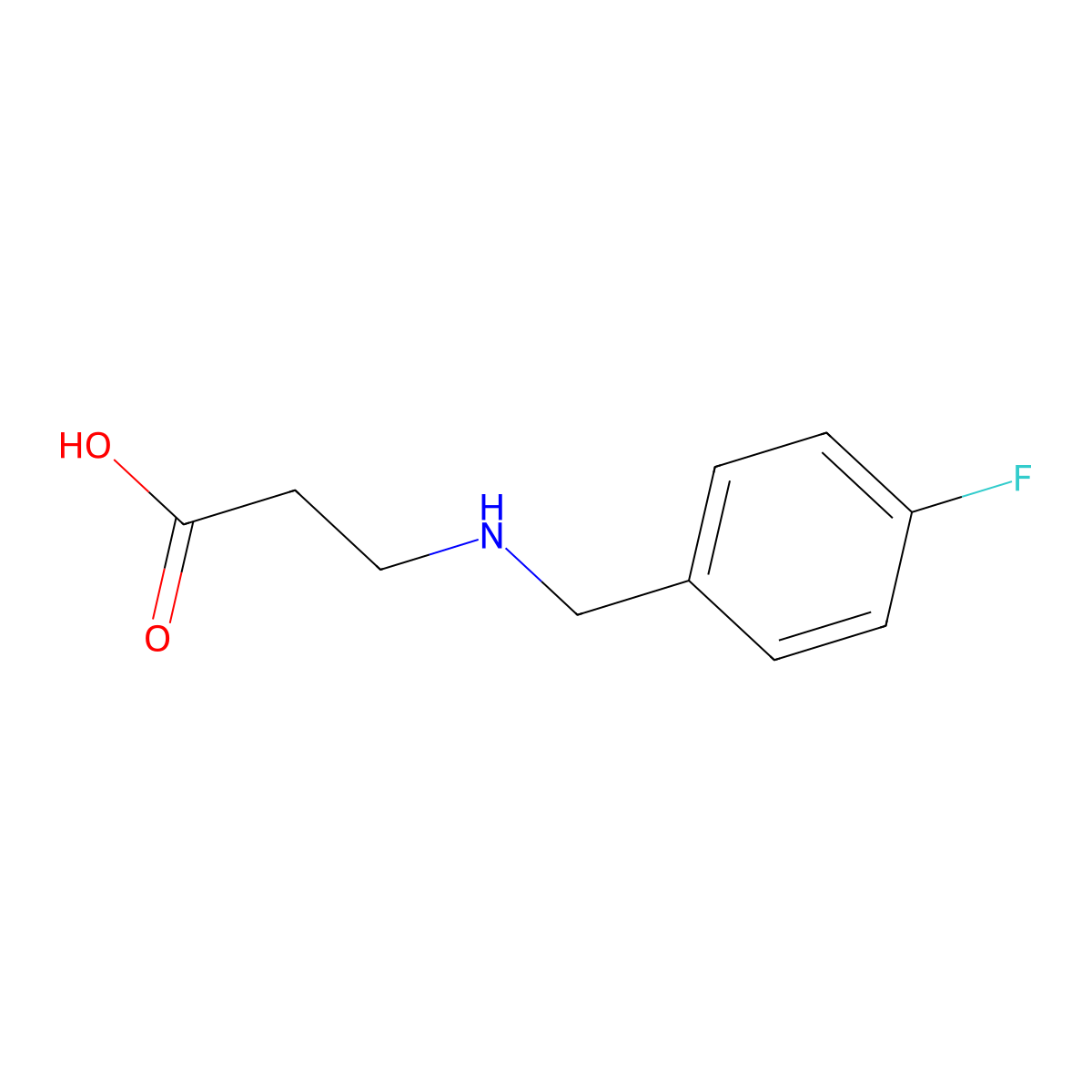 3-{[(4-Fluorophenyl)methyl]amino}propanoic acid molecular structure, CAS 849616-05-3