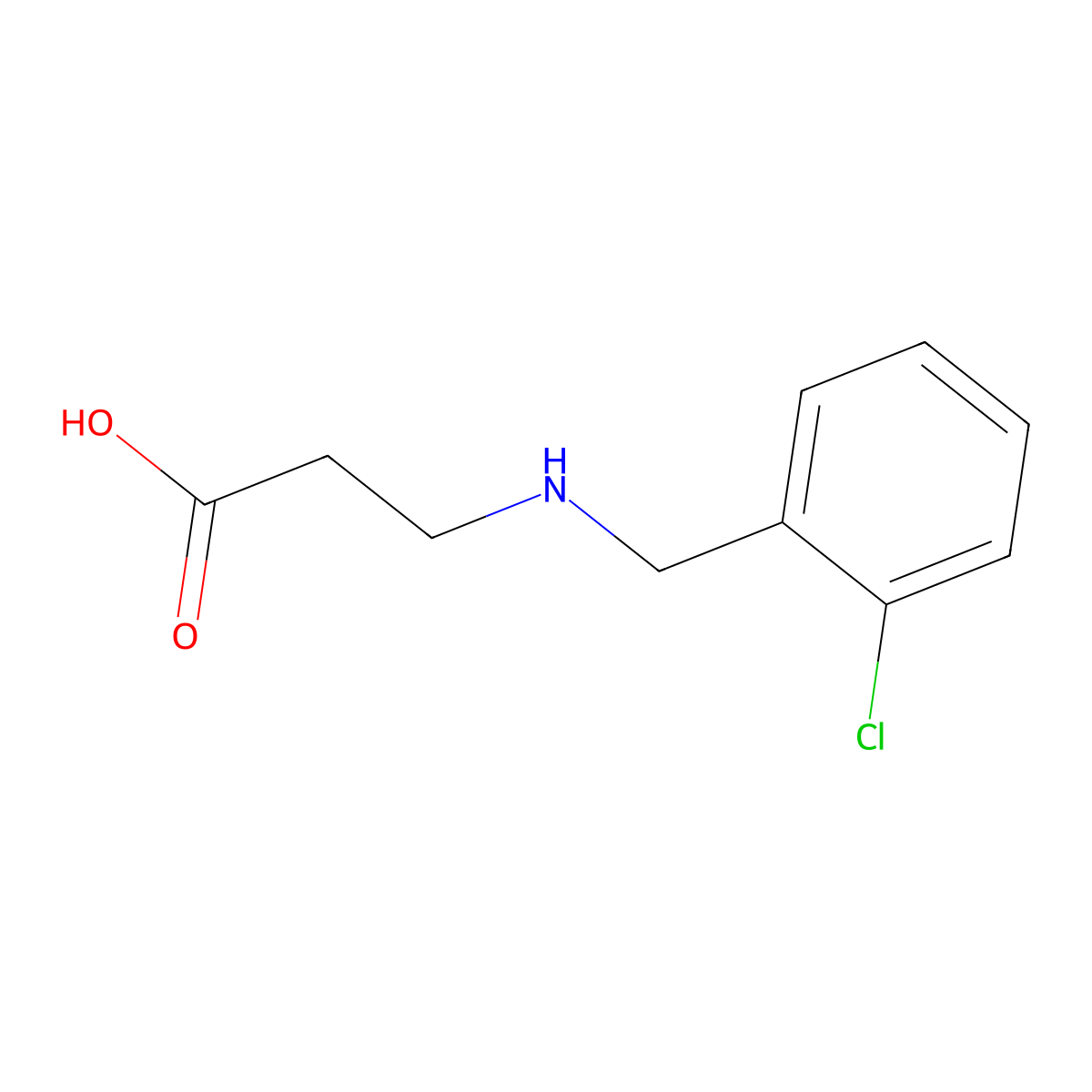 3-((2-Chlorobenzyl)amino)propanoic acid molecular structure, CAS 849616-08-6
