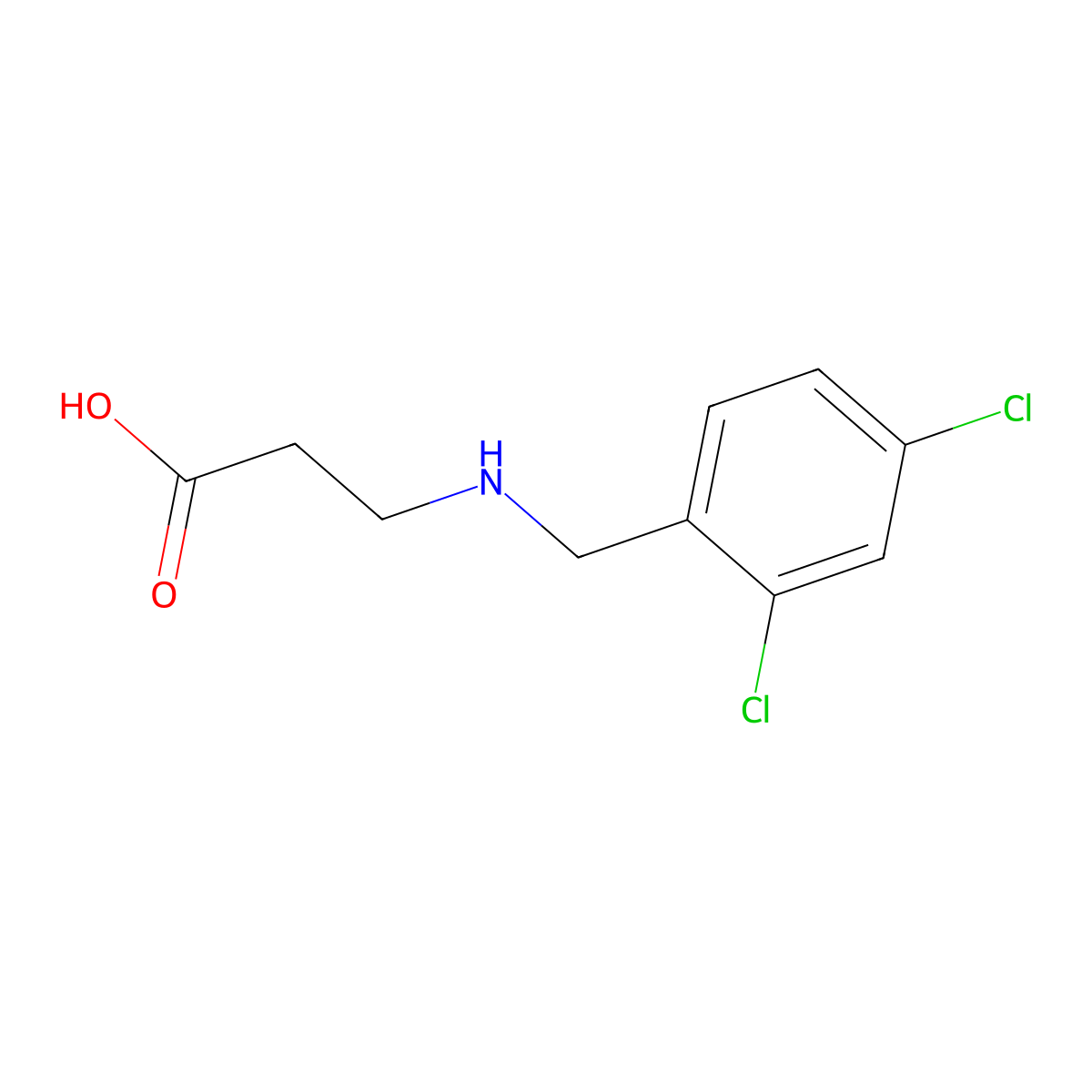 3-{[(2,4-Dichlorophenyl)methyl]amino}propanoic acid molecular structure, CAS 849616-11-1