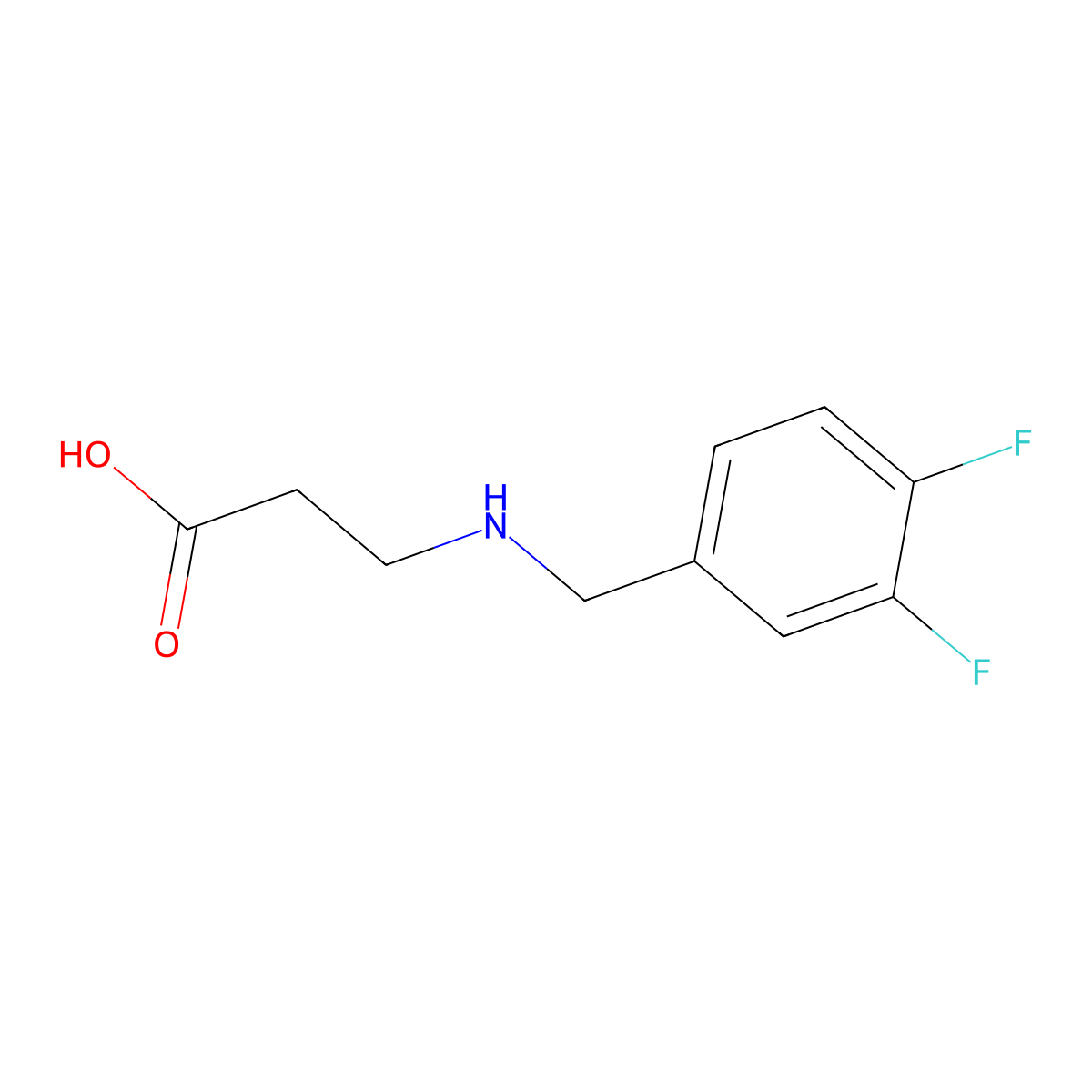 3-{[(3,4-Difluorophenyl)methyl]amino}propanoic acid molecular structure, CAS 849616-13-3