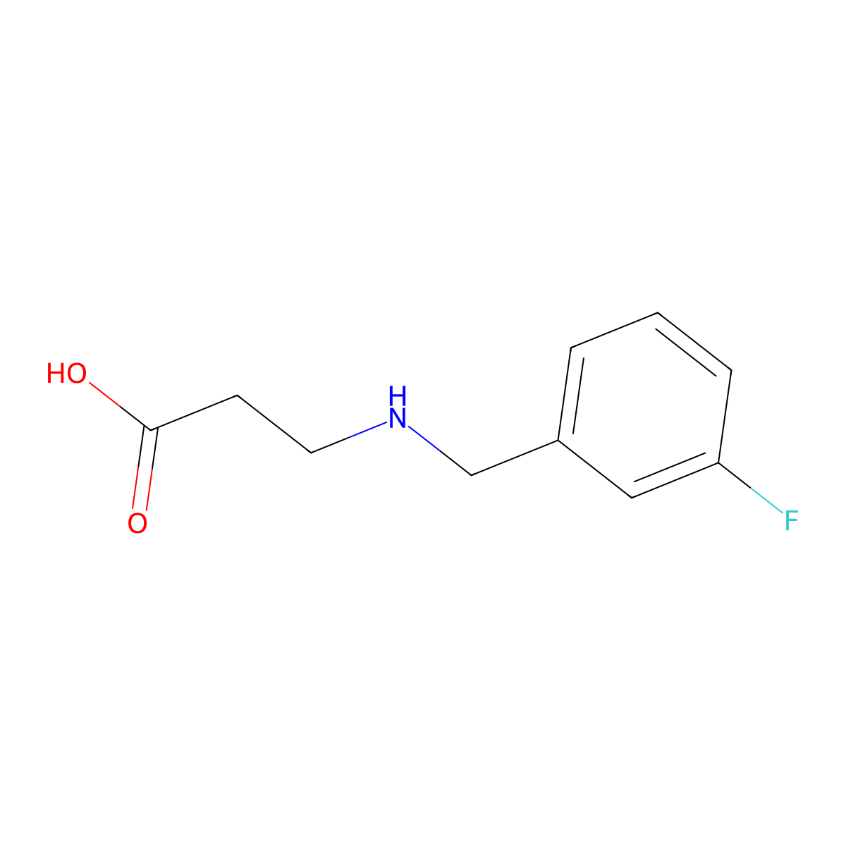 3-{[(3-Fluorophenyl)methyl]amino}propanoic acid molecular structure, CAS 849616-17-7