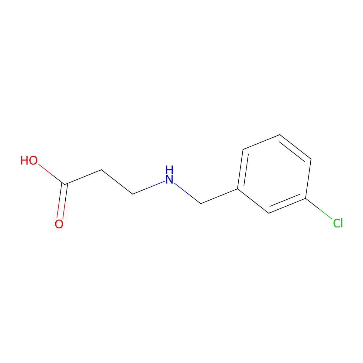 3-{[(3-Chlorophenyl)methyl]amino}propanoic acid molecular structure, CAS 849616-19-9