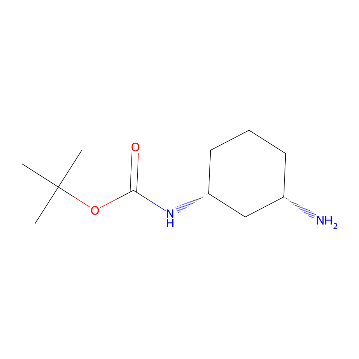 rac-tert-butyl N-((1R,3S)-3-aminocyclohexyl)carbamate molecular structure, CAS 849616-22-4