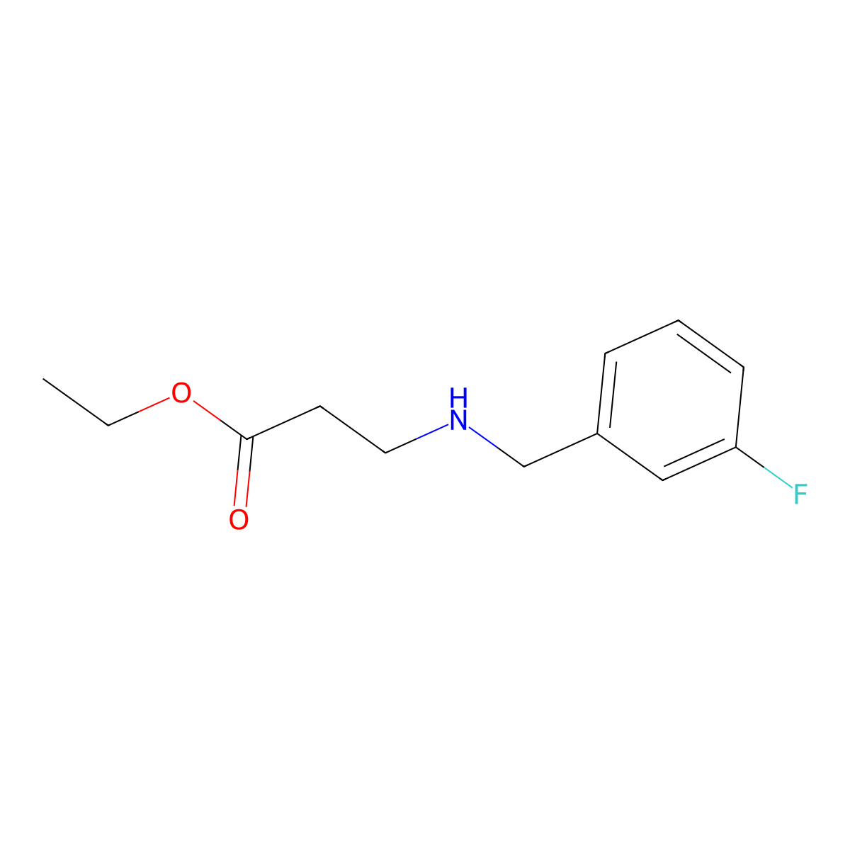 Ethyl 3-{[(3-fluorophenyl)methyl]amino}propanoate molecular structure, CAS 849616-30-4