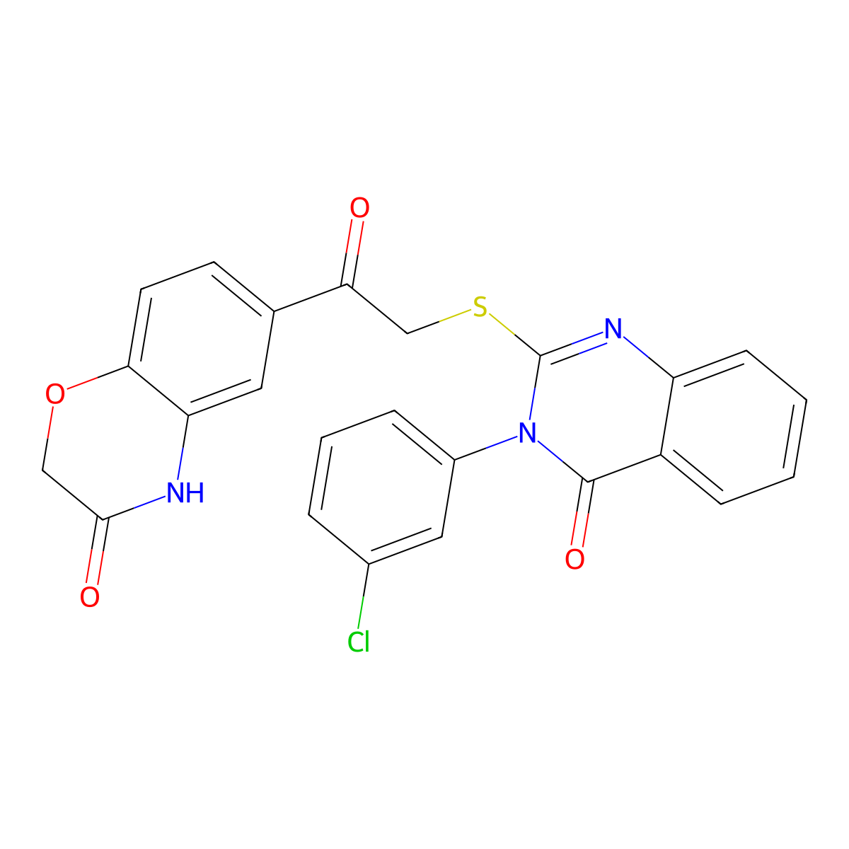 6-(2-{[3-(3-chlorophenyl)-4-oxo-3,4-dihydroquinazolin-2-yl]sulfanyl}acetyl)-3,4-dihydro-2H-1,4-benzoxazin-3-one molecular structure, CAS 849617-66-9