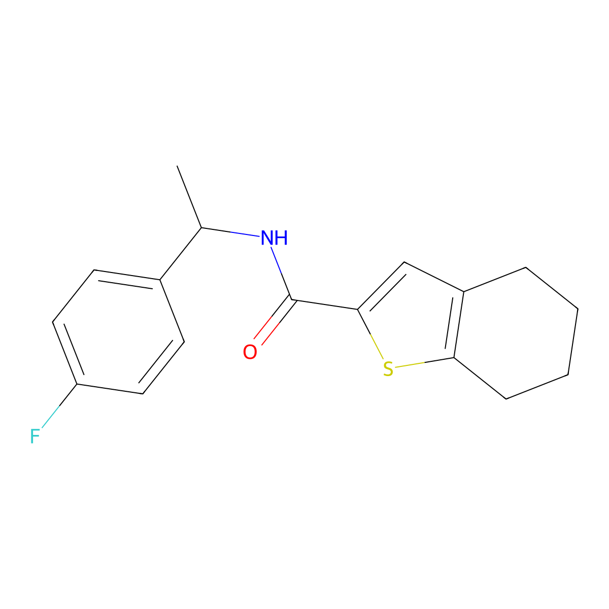 N-[1-(4-fluorophenyl)ethyl]-4,5,6,7-tetrahydro-1-benzothiophene-2-carboxamide molecular structure, CAS 849618-23-1