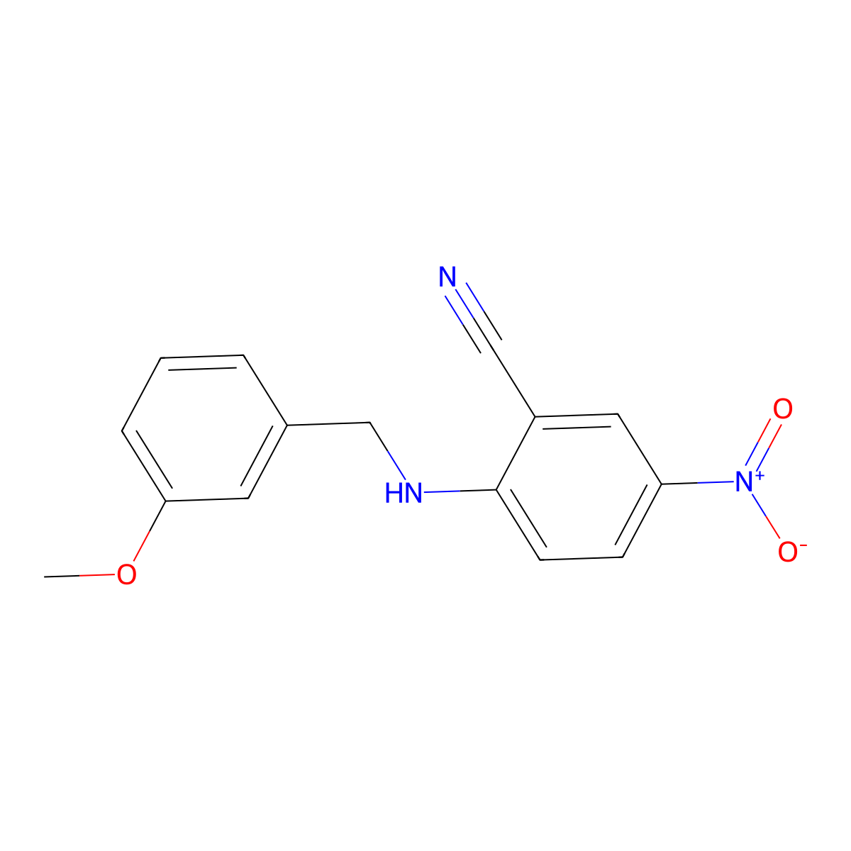 2-[(3-Methoxybenzyl)amino]-5-nitrobenzonitrile molecular structure, CAS 849620-21-9