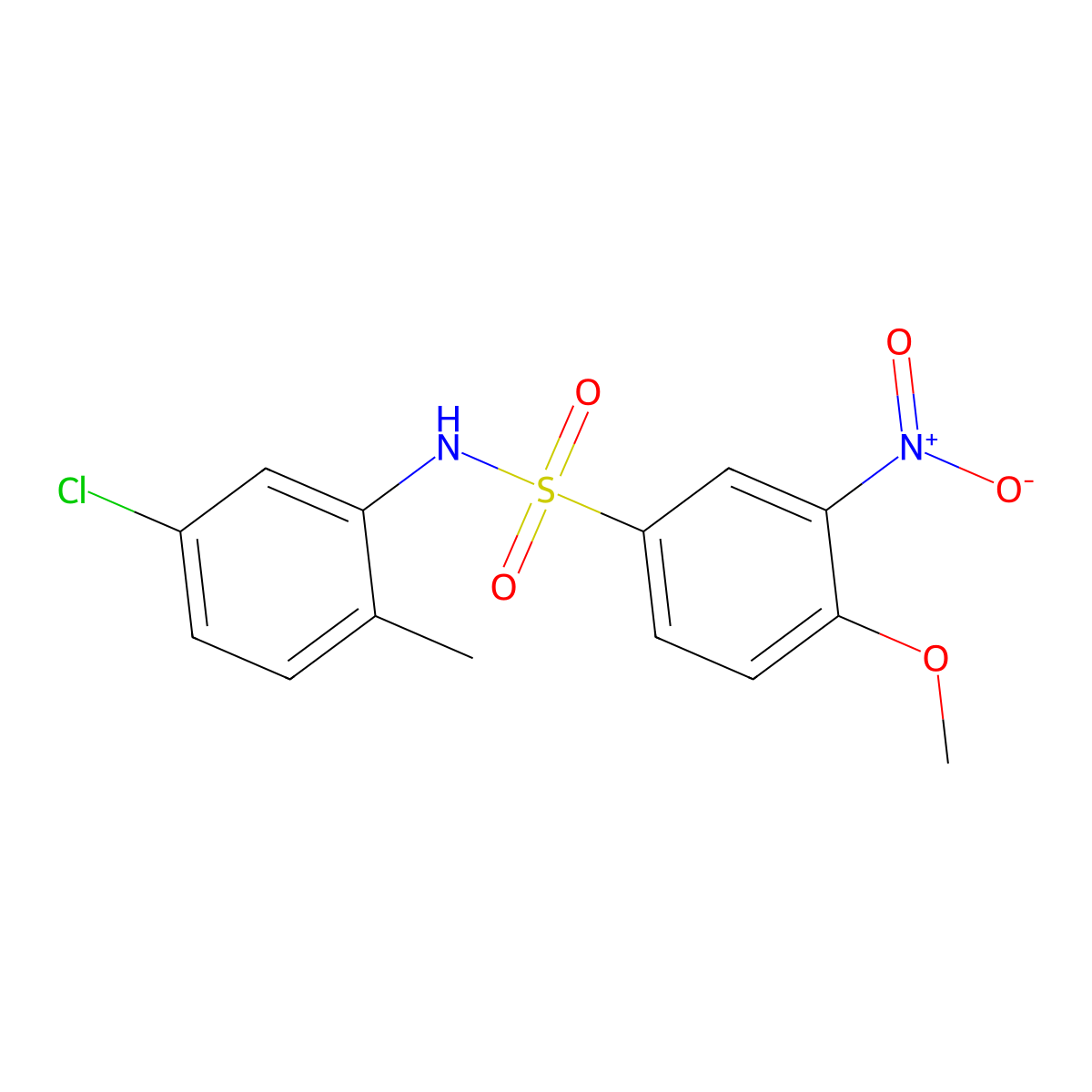 N-(5-chloro-2-methylphenyl)-4-methoxy-3-nitrobenzenesulfonamide molecular structure, CAS 849620-32-2