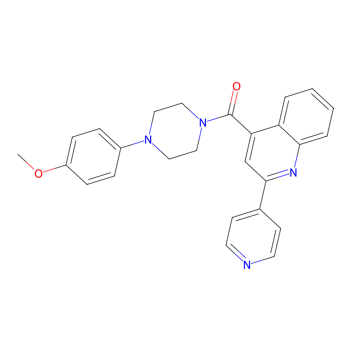 [4-(4-Methoxyphenyl)piperazino][2-(4-pyridyl)-4-quinolyl]methanone molecular structure, CAS 849620-47-9