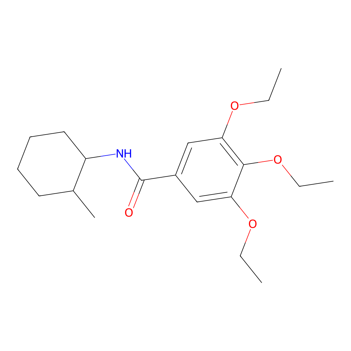 3,4,5-triethoxy-N-(2-methylcyclohexyl)benzamide molecular structure, CAS 849622-63-5