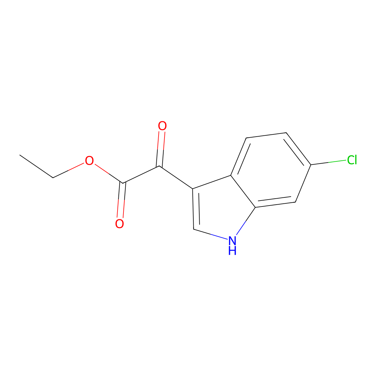 Ethyl 2-(6-Chloro-3-indolyl)-2-oxoacetate molecular structure, CAS 849630-76-8