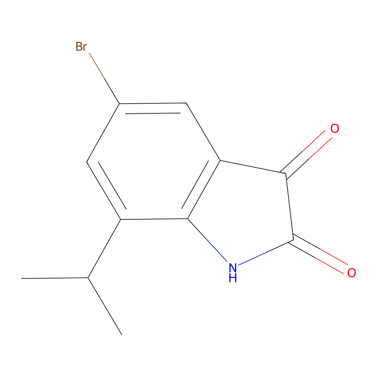 5-bromo-7-(propan-2-yl)-2,3-dihydro-1H-indole-2,3-dione molecular structure, CAS 849630-82-6