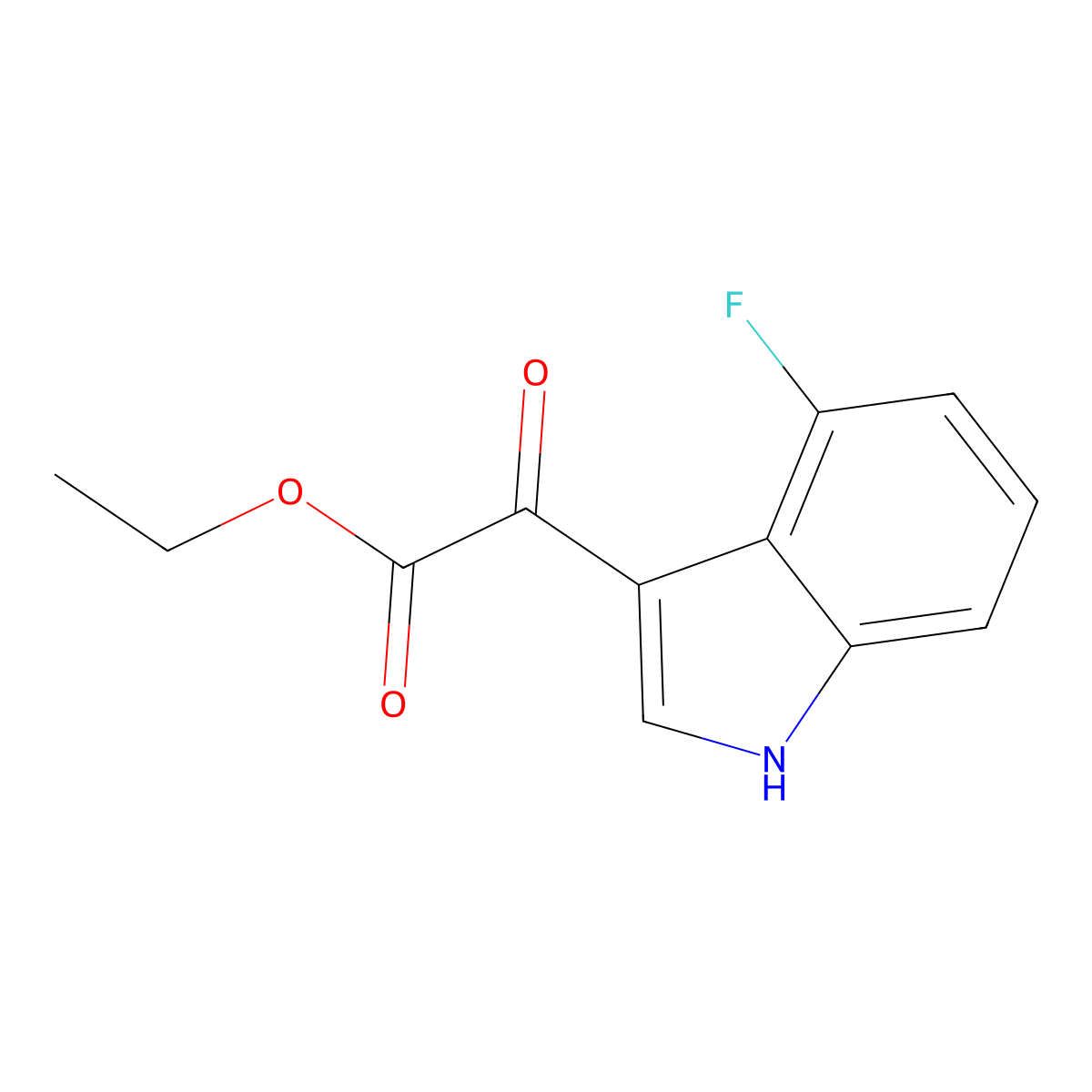 Ethyl 2-(4-Fluoro-3-indolyl)-2-oxoacetate molecular structure, CAS 849630-89-3