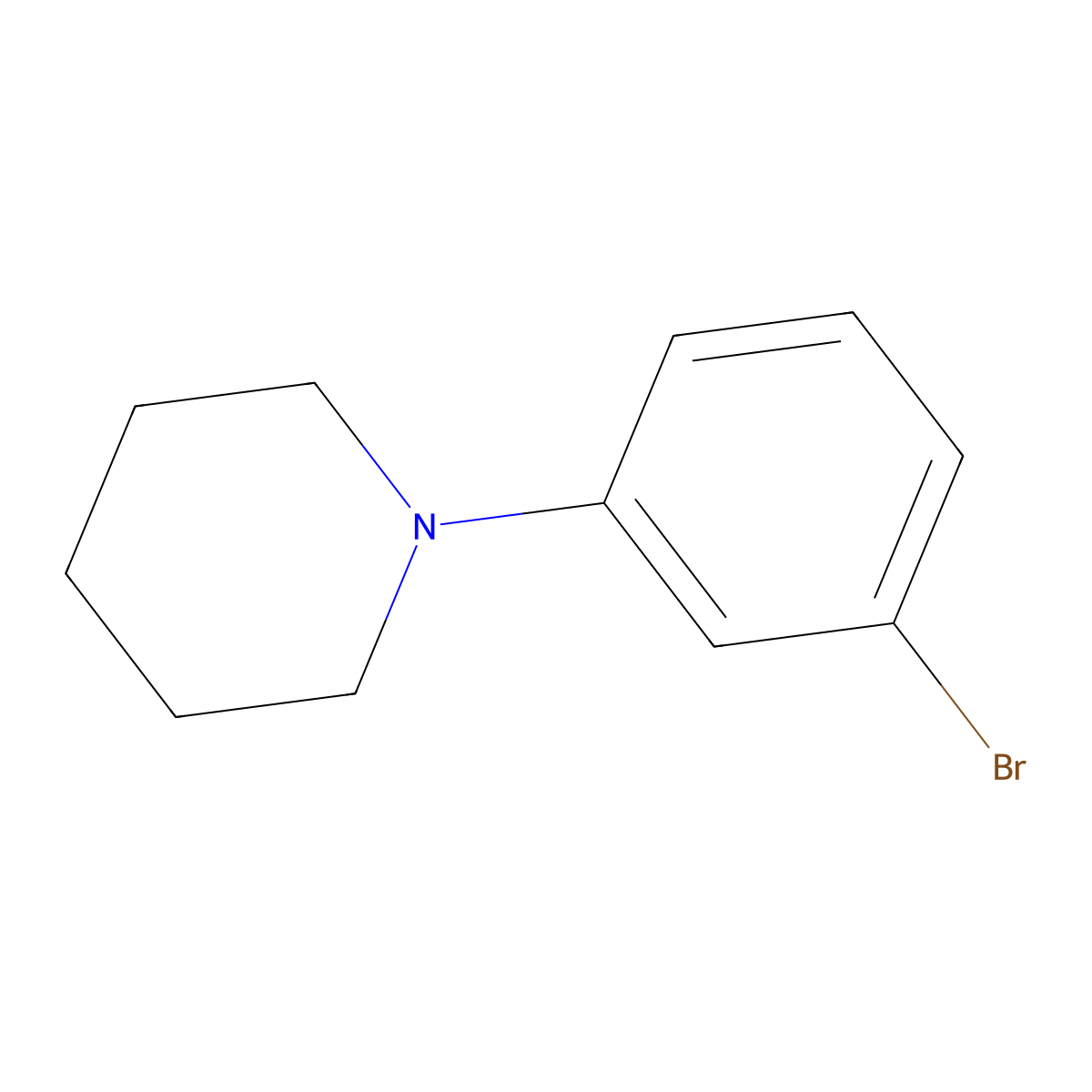 1-(3-Bromophenyl)piperidine molecular structure, CAS 84964-24-9