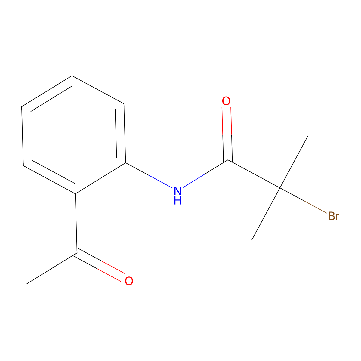 N-(2-acetylphenyl)-2-bromo-2-methylpropanamide molecular structure, CAS 849642-01-9