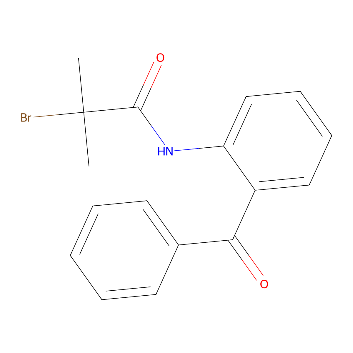 N-(2-benzoylphenyl)-2-bromo-2-methylpropanamide molecular structure, CAS 849642-02-0