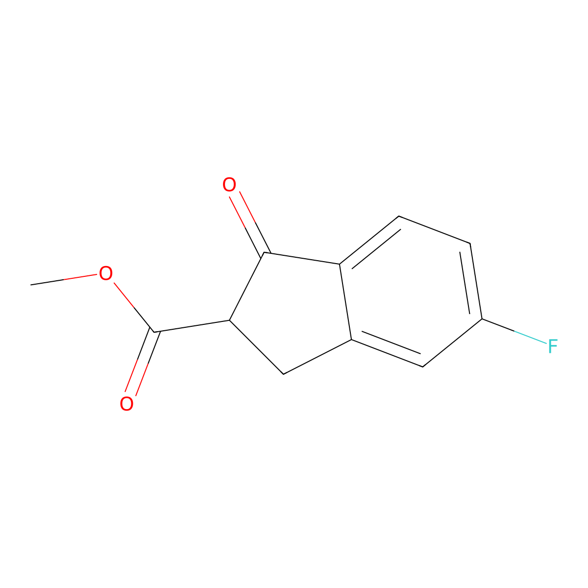 methyl 5-fluoro-1-oxo-2,3-dihydro-1H-indene-2-carboxylate molecular structure, CAS 849642-92-8