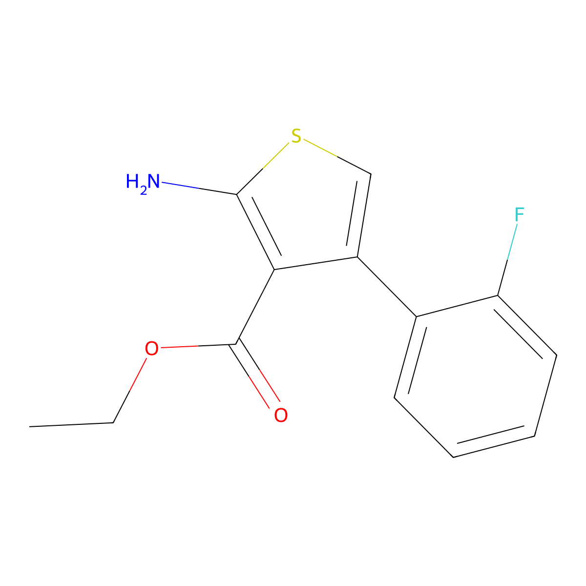 Ethyl 2-amino-4-(2-fluorophenyl)thiophene-3-carboxylate molecular structure, CAS 849659-32-1