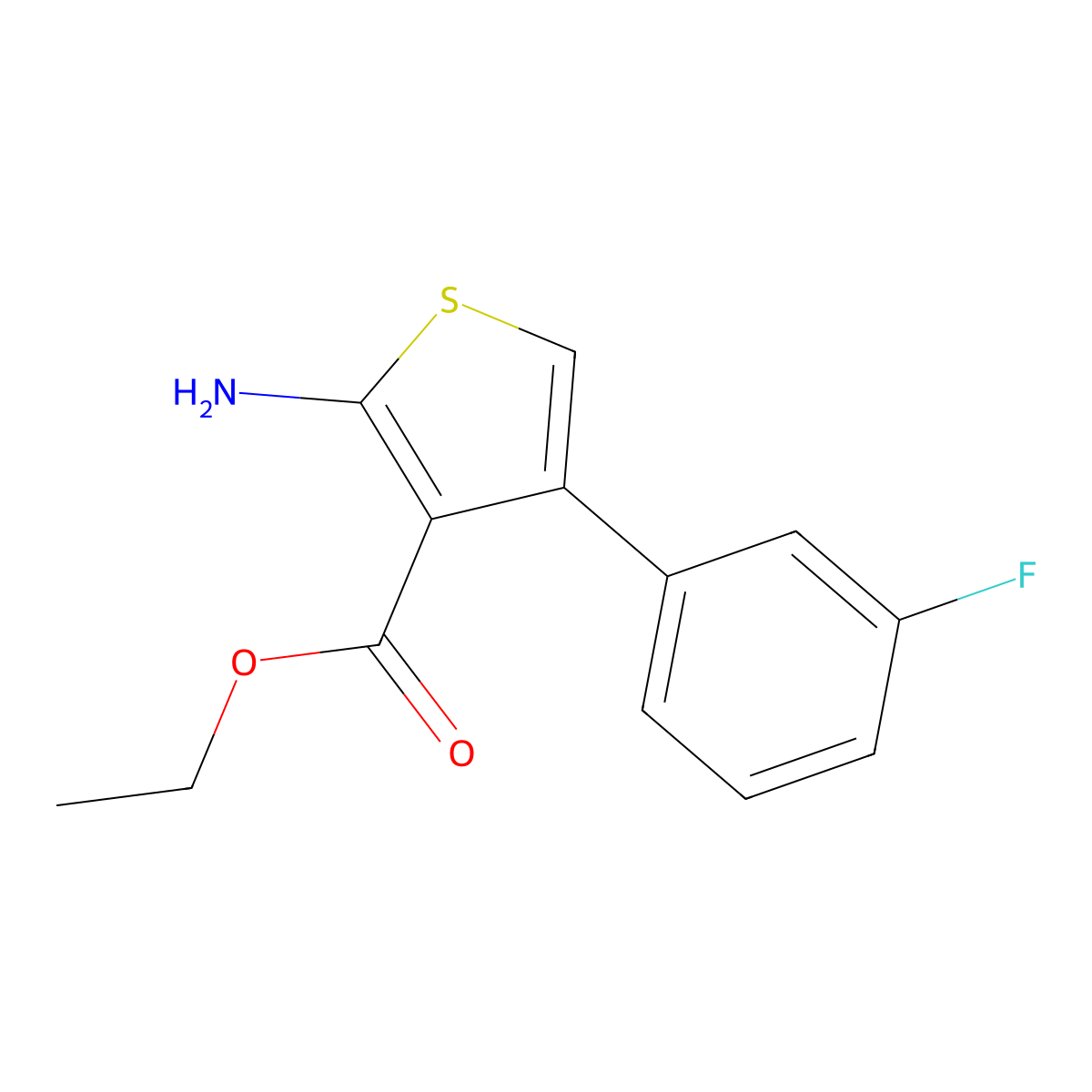 Ethyl 2-amino-4-(3-fluorophenyl)thiophene-3-carboxylate molecular structure, CAS 849659-38-7