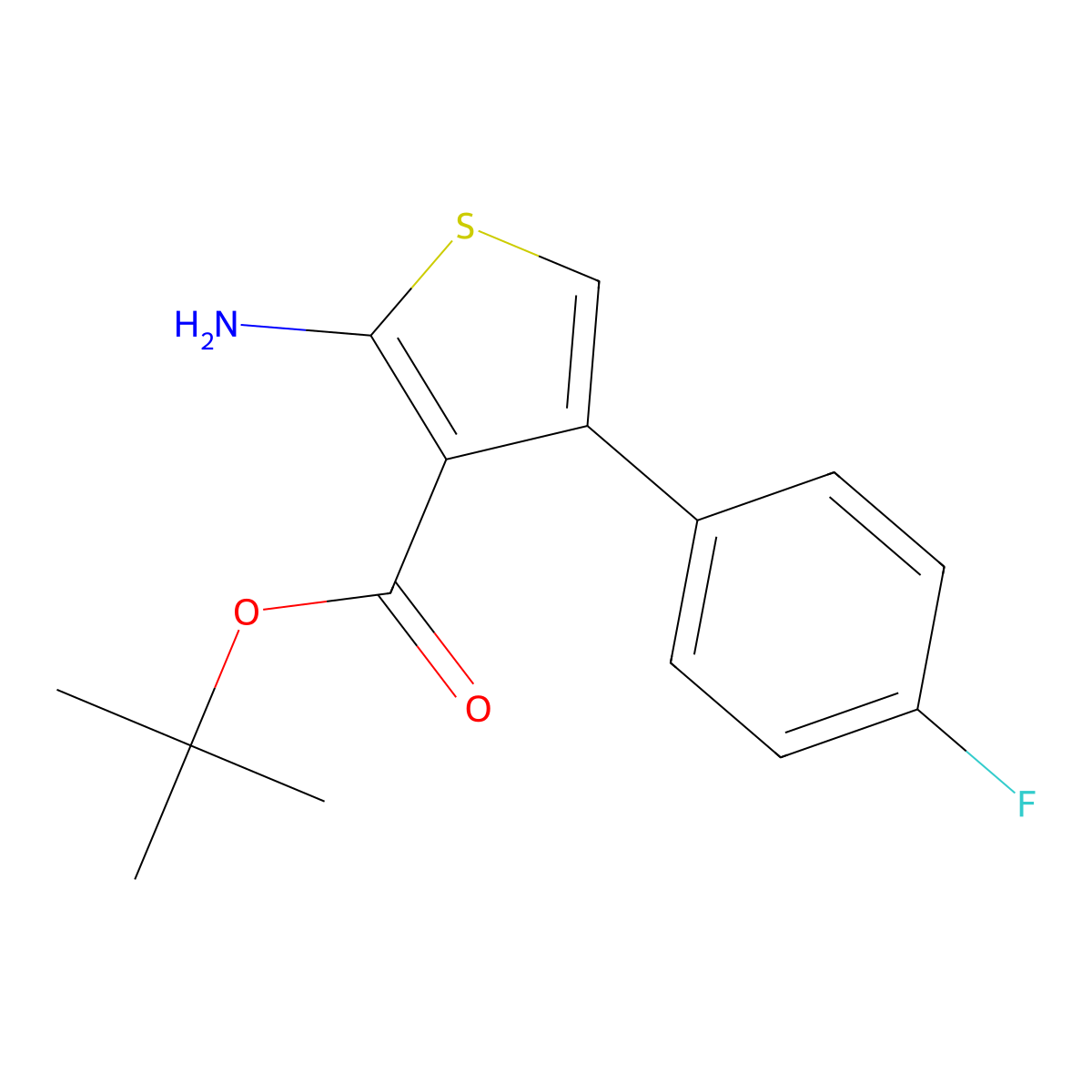 Tert-butyl 2-amino-4-(4-fluorophenyl)thiophene-3-carboxylate molecular structure, CAS 849659-47-8
