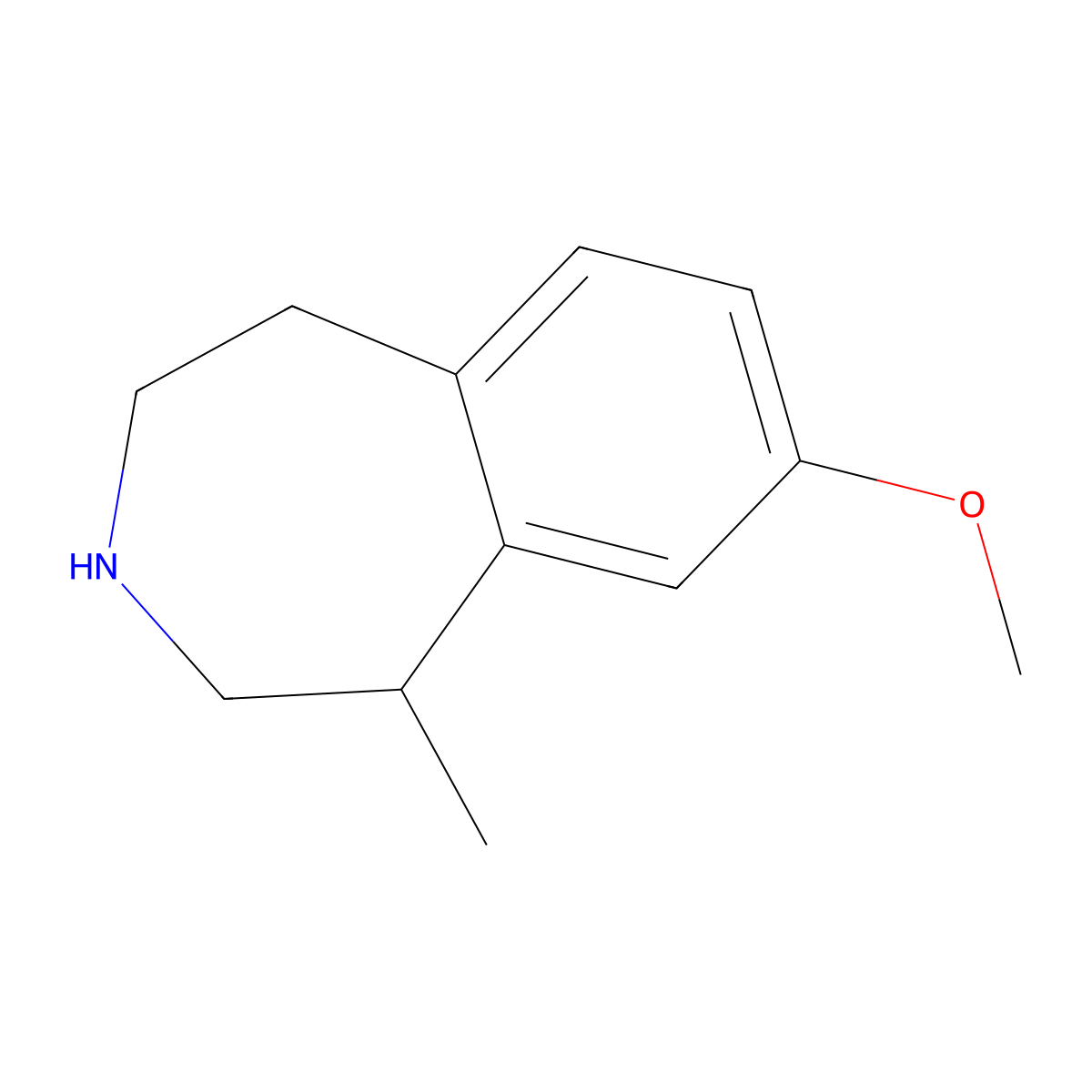 8-methoxy-1-methyl-2,3,4,5-tetrahydro-1H-3-benzazepine molecular structure, CAS 849663-07-6