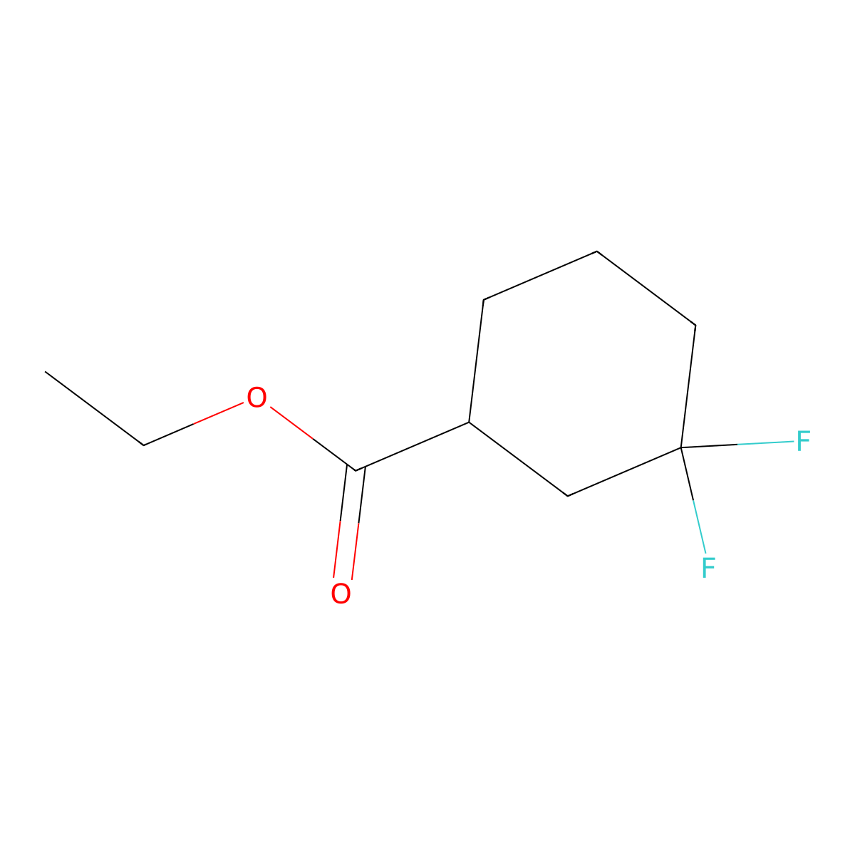 Ethyl 3,3-difluorocyclohexanecarboxylate molecular structure, CAS 849669-14-3