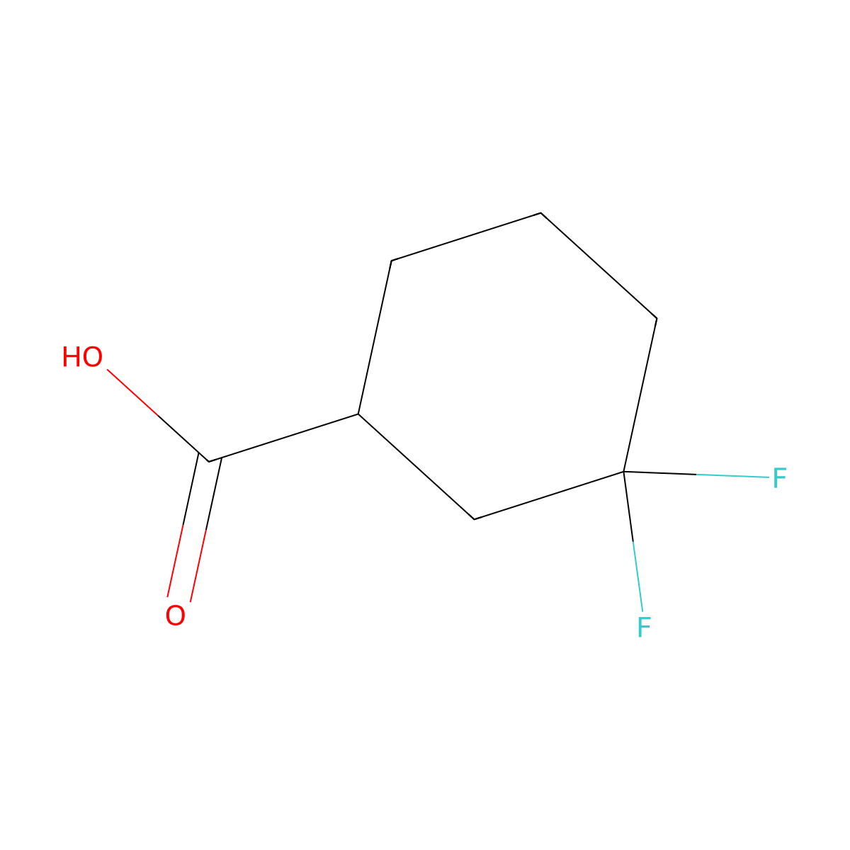 3,3-Difluorocyclohexane-1-carboxylic acid molecular structure, CAS 849669-20-1