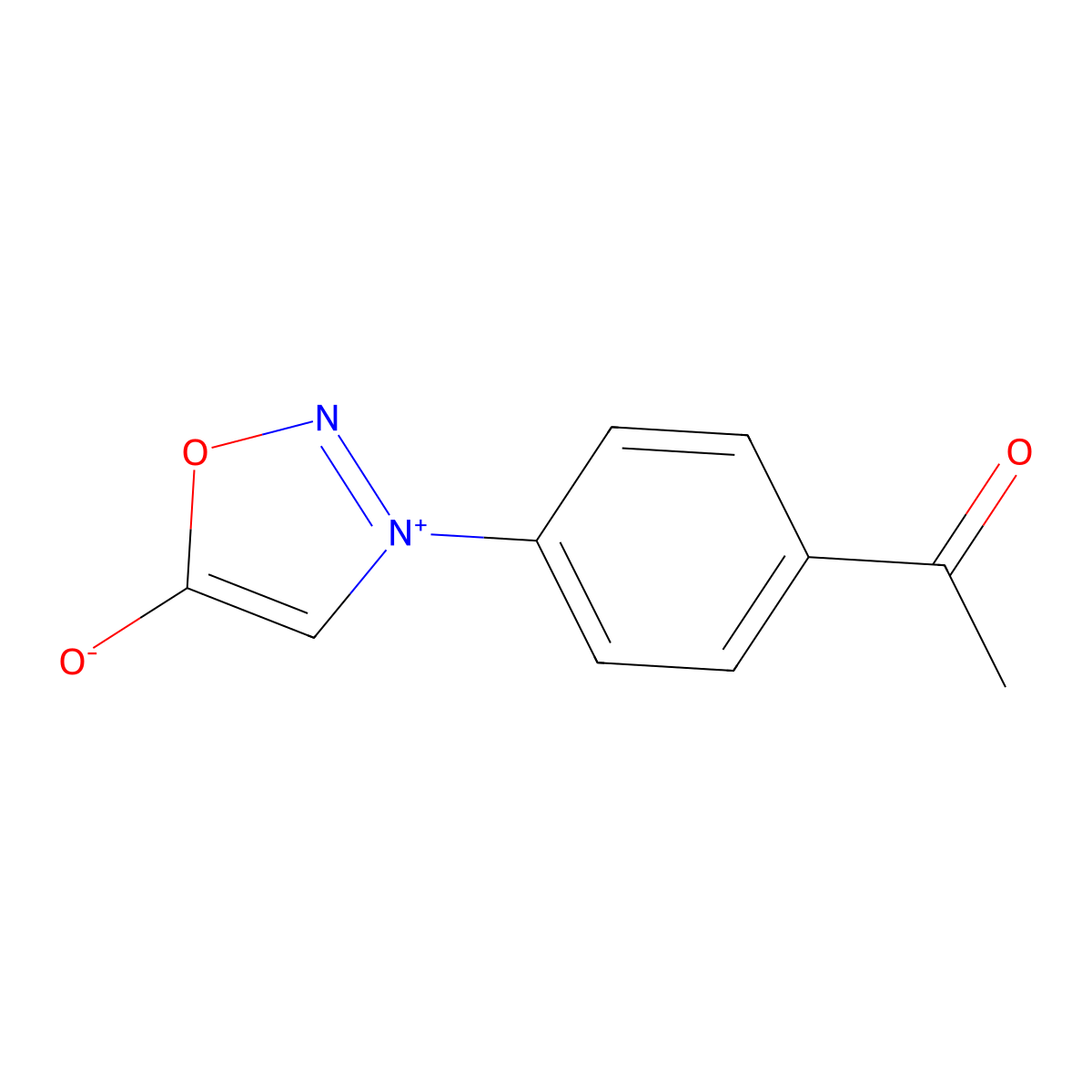 3-(4-Acetylphenyl)oxadiazol-3-ium-5-olate molecular structure, CAS 84968-87-6