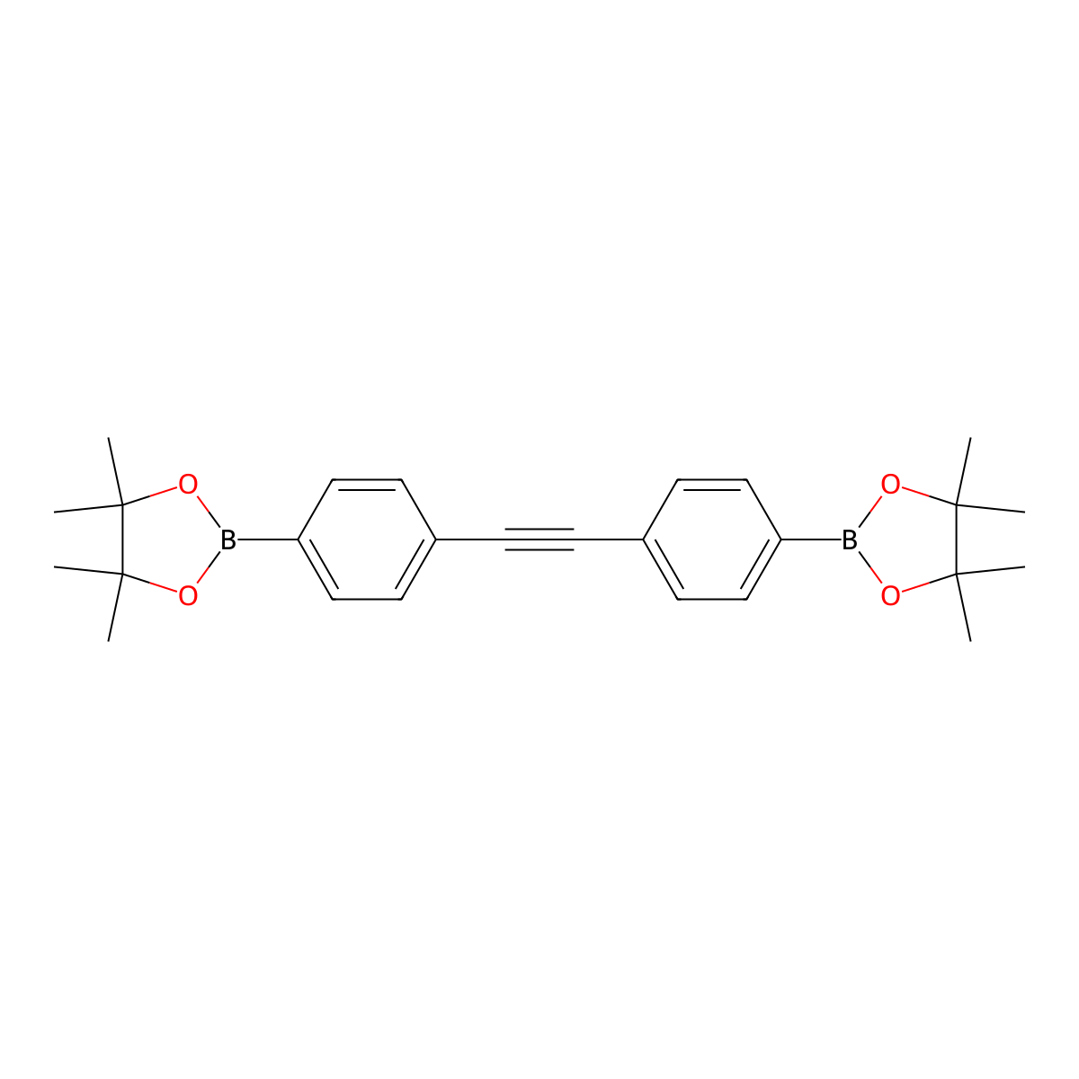 4,4,5,5-Tetramethyl-2-(4-(2-(4-(tetramethyl-1,3,2-dioxaborolan-2-yl)phenyl)ethynyl)phenyl)-1,3,2-dioxaborolane molecular structure, CAS 849681-64-7