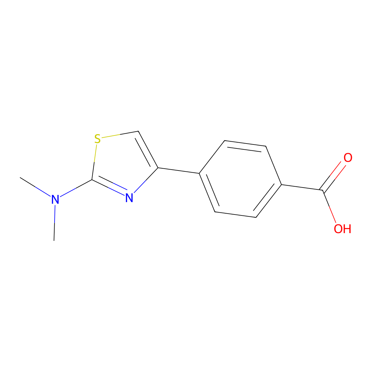 4-[2-(Dimethylamino)-1,3-thiazol-4-yl]benzoic acid molecular structure, CAS 849682-29-7