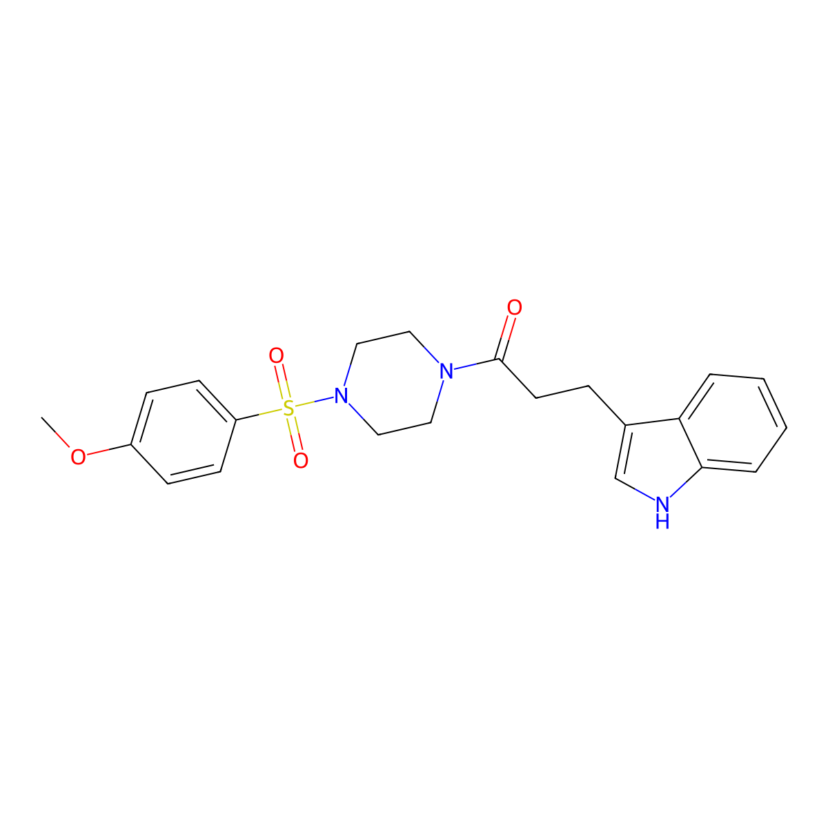 3-(1H-indol-3-yl)-1-{4-[(4-methoxyphenyl)sulfonyl]piperazin-1-yl}propan-1-one molecular structure, CAS 849684-03-3