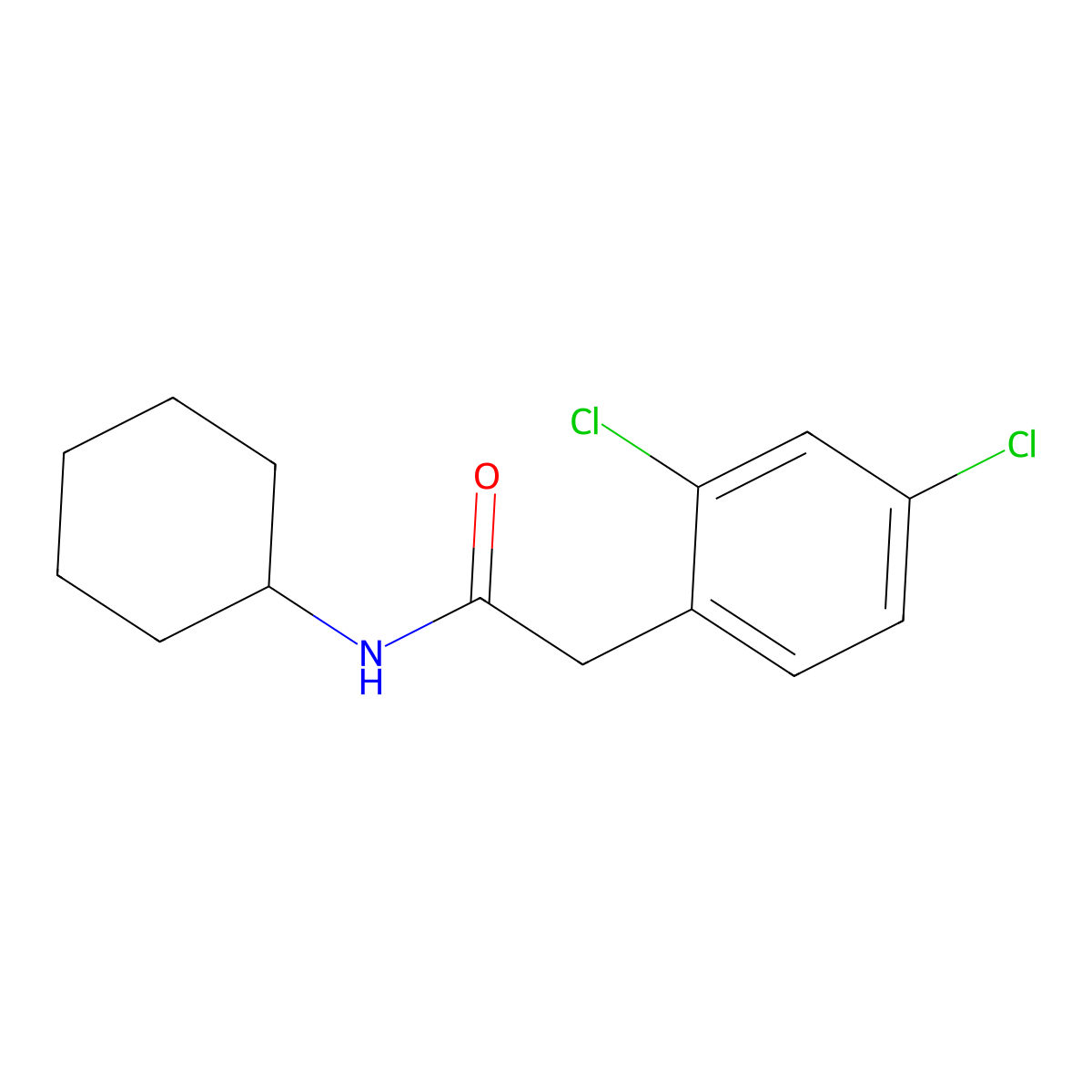 N-cyclohexyl-2-(2,4-dichlorophenyl)acetamide molecular structure, CAS 849684-44-2