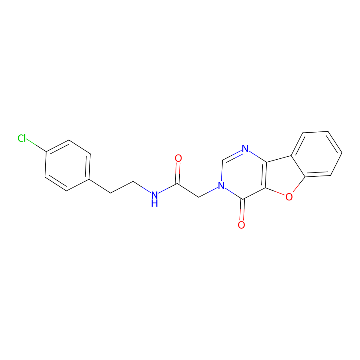 N-[2-(4-chlorophenyl)ethyl]-2-(4-oxo-[1]benzofuro[3,2-d]pyrimidin-3-yl)acetamide molecular structure, CAS 849685-28-5