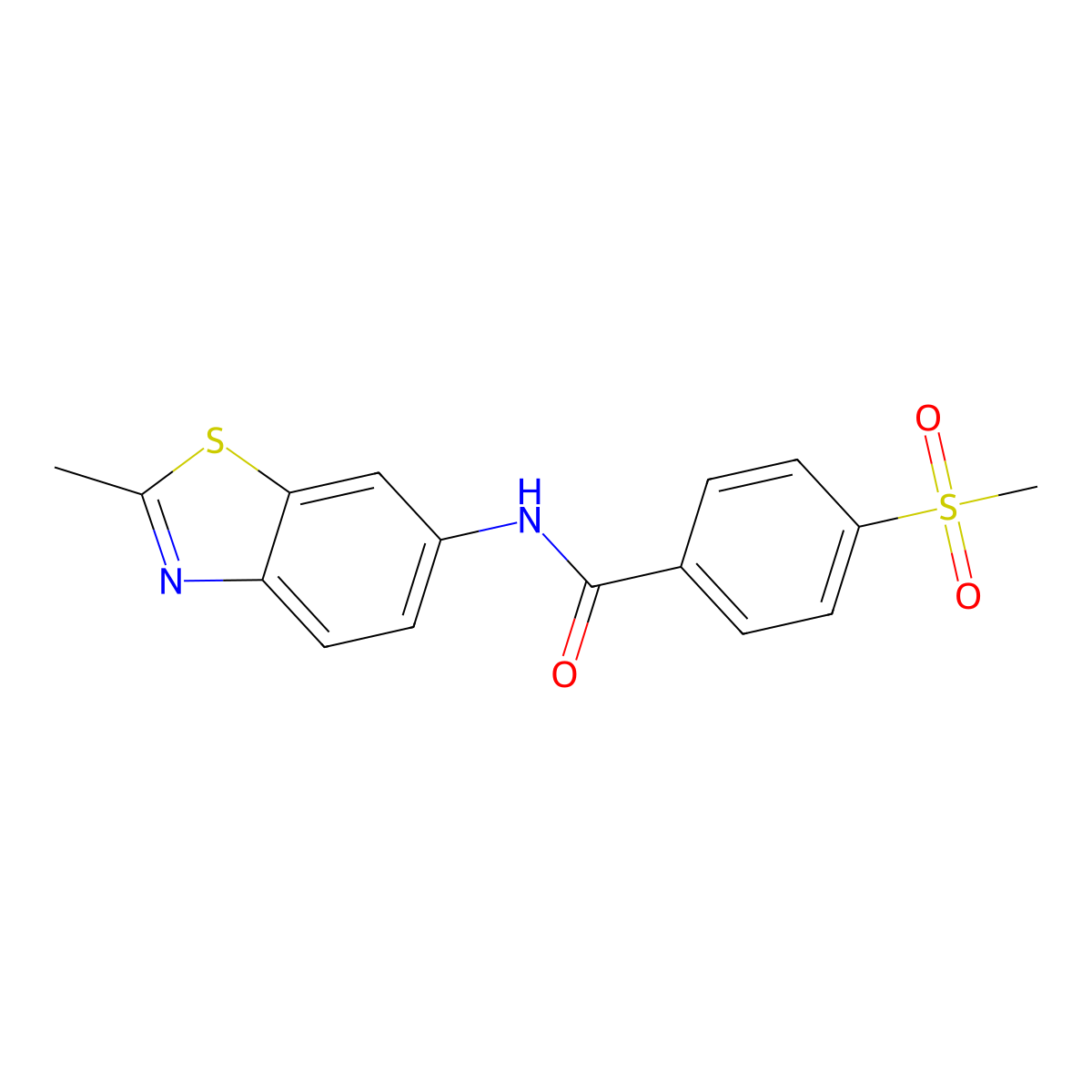 N-(2-methylbenzo[d]thiazol-6-yl)-4-(methylsulfonyl)benzamide molecular structure, CAS 849685-78-5